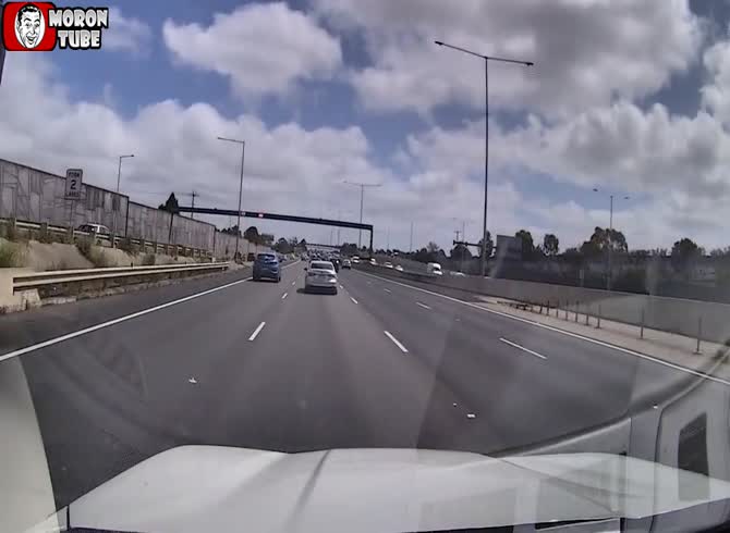 Video :On a crowded roadway, motorcycles collide with one another